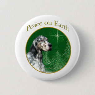 Badge Rond 5 Cm Setter Peace anglais