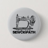 Badge Rond 5 Cm Sewciopath Antique Sewing Machine Fun (Devant)