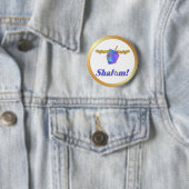 Badge Rond 5 Cm Shalom Hanoukka (En situation)