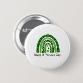Badge Rond 5 Cm Shamrock Boho vert Rainbow St. Patrick's Day (Devant & derrière)