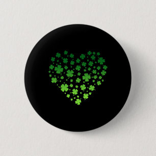 Badge Rond 5 Cm Shamrock de coeur chanceux joyeux Jour de la Saint