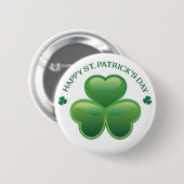 Badge Rond 5 Cm Shamrock de Jour de la Saint Patrick (Devant & derrière)