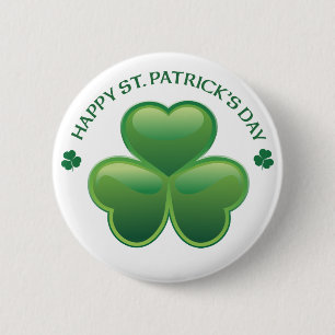 Badge Rond 5 Cm Shamrock de Jour de la Saint Patrick