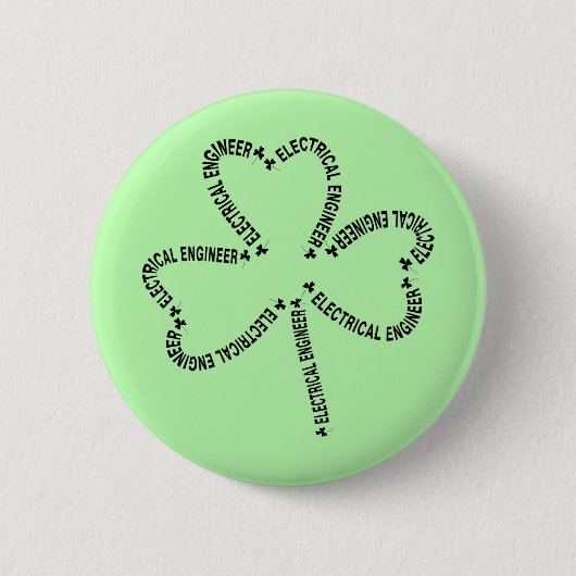 Badge Rond 5 Cm Shamrock de texte de l'ingénieur électrique (Devant)