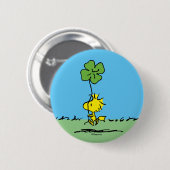 Badge Rond 5 Cm Shamrock de transport de bois (Devant & derrière)