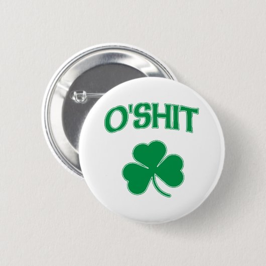 Badge Rond 5 Cm Shamrock d'O'Shit Irsh (Devant & derrière)