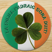 Badge Rond 5 Cm Shamrock / Drapeau de l’Irlande Bonne St. Patrick’