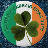 Badge Rond 5 Cm Shamrock / Drapeau de l’Irlande Bonne St. Patrick’