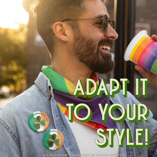 Badge Rond 5 Cm Shamrock / Drapeau de l’Irlande Bonne St. Patrick’