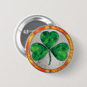 Badge Rond 5 Cm Shamrock en verre (Devant & derrière)