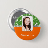 Badge Rond 5 Cm Shamrock et orange (Devant & derrière)