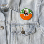 Badge Rond 5 Cm Shamrock et orange (En situation)
