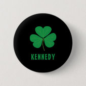 Badge Rond 5 Cm Shamrock Green Clover Irlande Celtic Irish Nom (Devant)