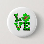 Badge Rond 5 Cm Shamrock Green Plaid Love Sea Turtle St Patrick'S (Devant)
