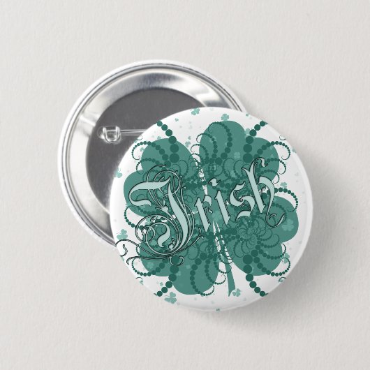 Badge Rond 5 Cm Shamrock irlandais (Devant & derrière)