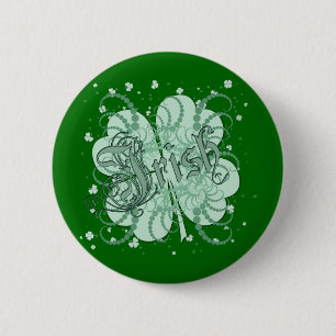 Badge Rond 5 Cm Shamrock irlandais
