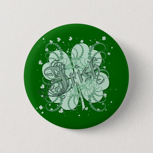 Badge Rond 5 Cm Shamrock irlandais (Devant)