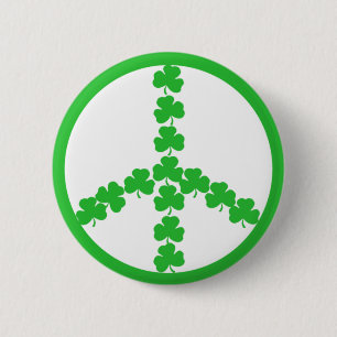 Badge Rond 5 Cm Shamrock irlandais de paix