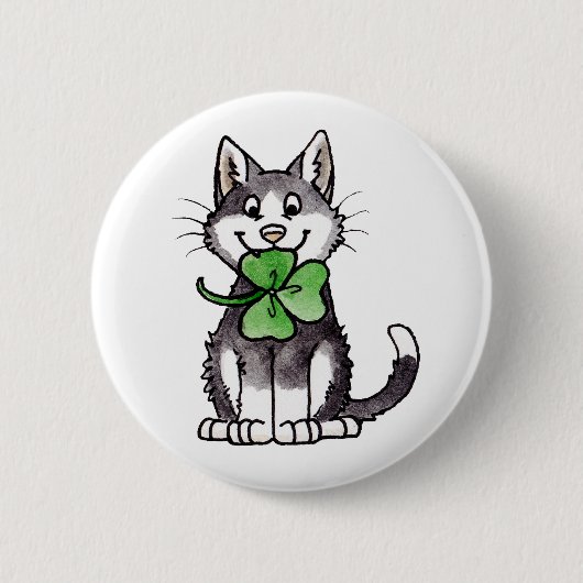 Badge Rond 5 Cm Shamrock Kitty (Devant)