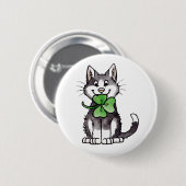 Badge Rond 5 Cm Shamrock Kitty (Devant & derrière)