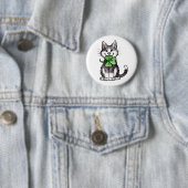 Badge Rond 5 Cm Shamrock Kitty (En situation)