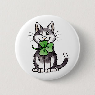 Badge Rond 5 Cm Shamrock Kitty