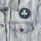 Badge Rond 5 Cm Shamrock Seashells St. Patrick's Day Button (En situation)