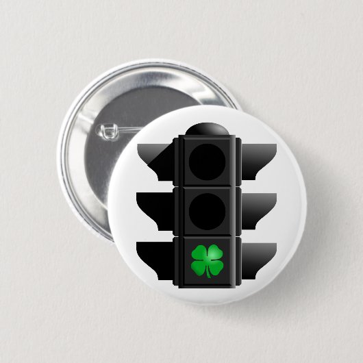 Badge Rond 5 Cm shamrock vert. (Devant & derrière)