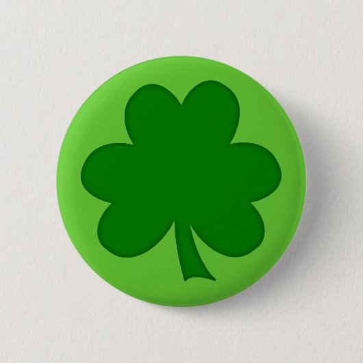 Badge Rond 5 Cm Shamrock vert simple St Pats Day (Devant)