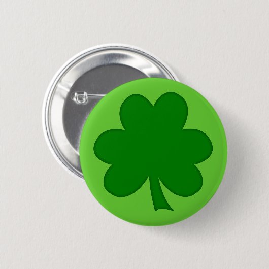 Badge Rond 5 Cm Shamrock vert simple St Pats Day (Devant & derrière)