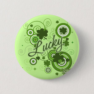 Badge Rond 5 Cm Shamrocks chanceux