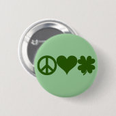 Badge Rond 5 Cm Shamrocks d'amour de paix (Devant & derrière)