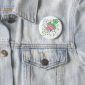 Badge Rond 5 Cm Shamrocks roses et verts (En situation)
