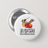 Badge Rond 5 Cm Shana Tova / Rosh Hashanah (Devant & derrière)