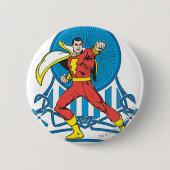 Badge Rond 5 Cm SHAZAM en combat (Devant)