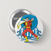 Badge Rond 5 Cm SHAZAM en combat (Devant & derrière)