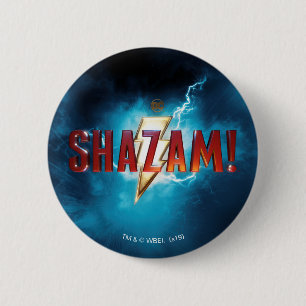 Badge Rond 5 Cm SHAZAM ! logo théâtral de