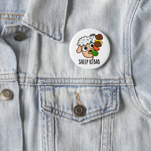 Badge Rond 5 Cm Sheep Kebab Funny Shish Kebab Pun (En situation)