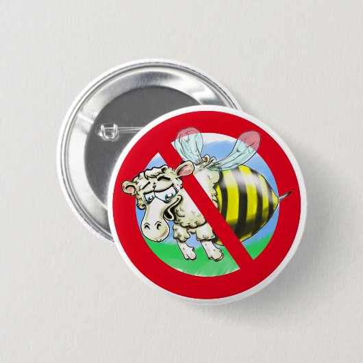 Badge Rond 5 Cm Sheeplebee interdit (Devant & derrière)
