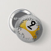 Badge Rond 5 Cm Shell criqué éclatent la boule de billards du (Devant & derrière)