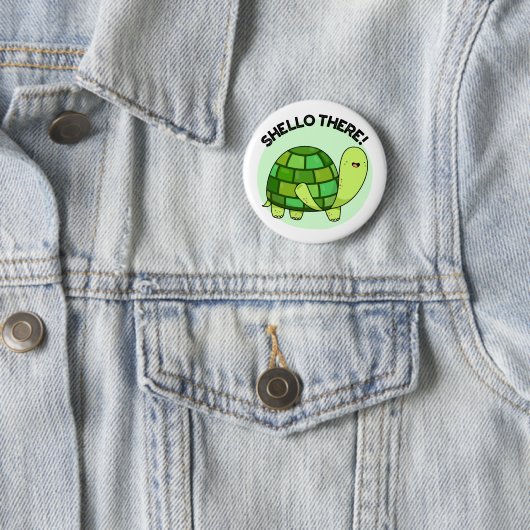 Badge Rond 5 Cm Shello There Funny Tortoise Pun (En situation)