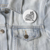 Badge Rond 5 Cm Sheltie (En situation)