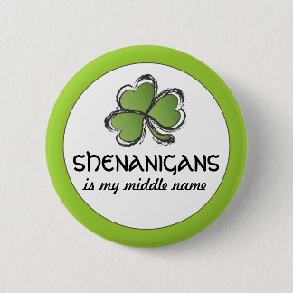Badge Rond 5 Cm Shenanigans, mon bouton de prénom