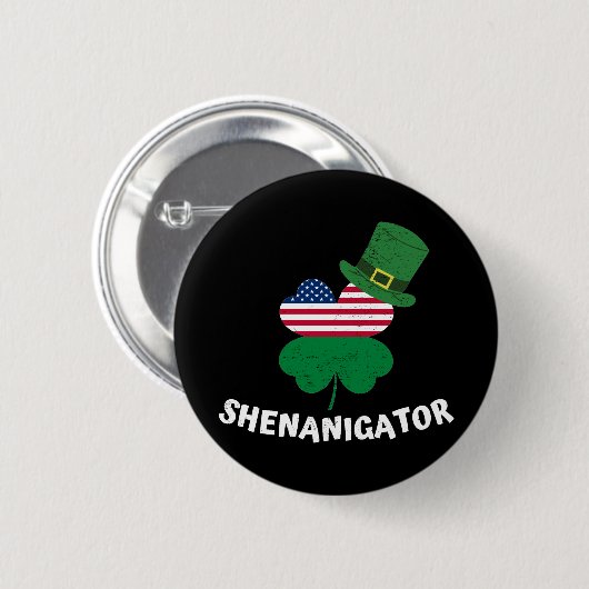 Badge Rond 5 Cm Shenanigator de la Saint Patrick (Devant & derrière)