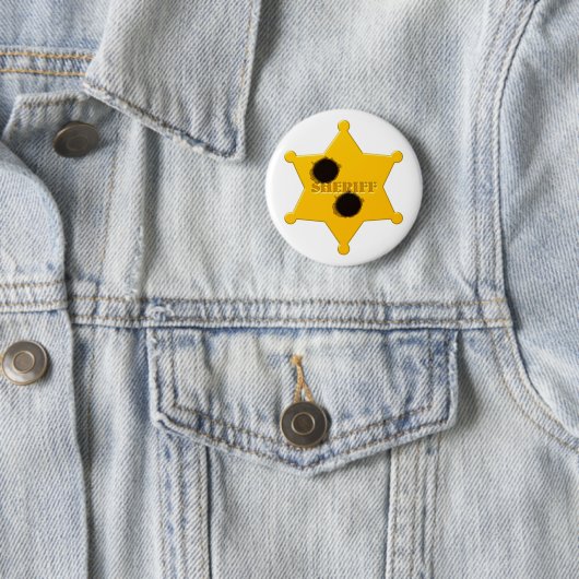 Badge Rond 5 Cm Shérif Star Bullet (En situation)