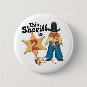 Badge Rond 5 Cm Sheriff 2e anniversaire