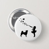 Badge Rond 5 Cm Shiba Inu (Devant & derrière)