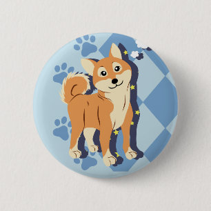 Badge Rond 5 Cm Shiba Inu