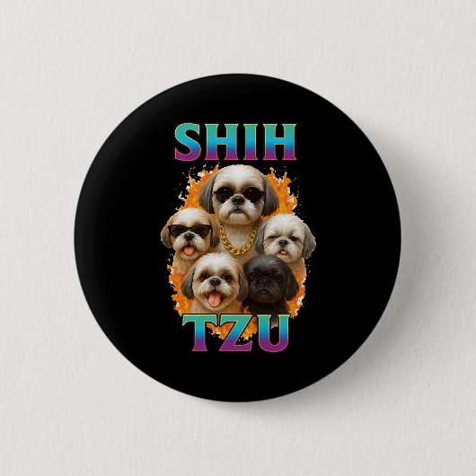 Badge Rond 5 Cm Shih Tzu (Devant)