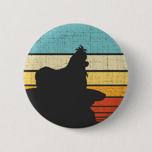 Badge Rond 5 Cm Shih Tzu Propriétaire Retro Vintage 60s les années